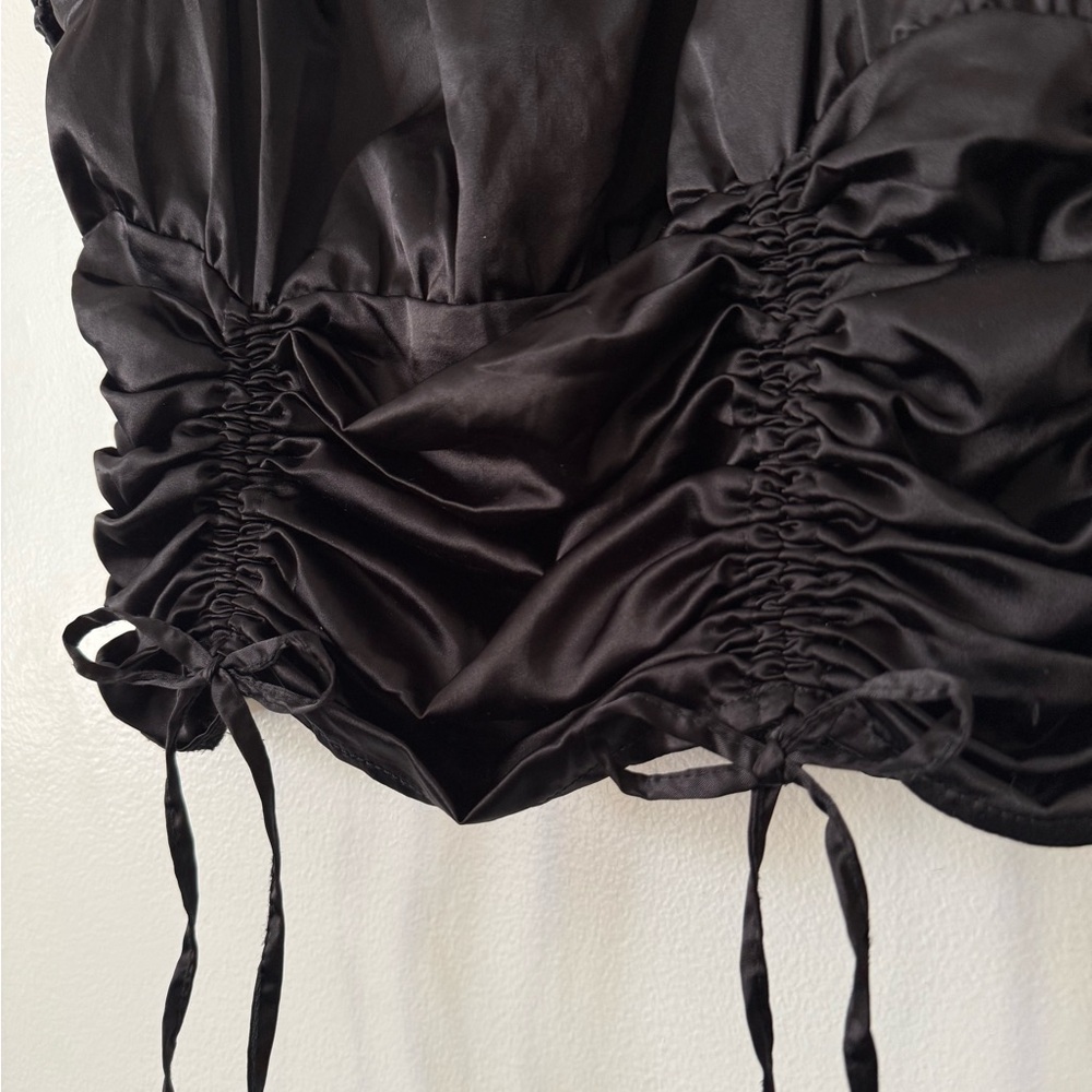 black satin going out top